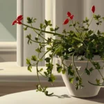 Artistic portrayal of a lipstick plant displayed in a vase